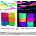thumbnail image 3 of 1200 feet Glow Crepe Paper Streamers UV Glow Party Neon Streamer Black Light Reactive Fluorescent Neon Paper Party Streamers Glow in The Dark Wedding Birthday Blacklight Party Decorations, 3 of 8