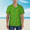 thumbnail image 2 of Gaeub Corn 4 Print Men's Hawaiian Shirt,Button Down Short Sleeves Shirts,Tropical Beach Casual Button Down Shirts,Large, 2 of 7