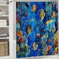 thumbnail image 6 of Orinice Underwater Shower Curtain Ocean Theme Tropical Fish Coral Animal Sea World Marine Life Print Pattern Kids Bathroom Curtain Set with 12 Hooks Waterproof Fabric Boys Girls Bath Decor 60x72, 6 of 7