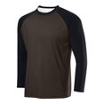 thumbnail image 3 of Aobny Crew Neck Fall Tshirts Brown Workout Long Sleeve Slim Fit Tops Raglan Men Plain Graphic Tees Men,XXL, 3 of 4