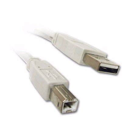 Duplex Network Usb - 10ft USB Cable for: Brother HL-2270DW Compact Laser Printer with Wireless Networking and Duplex - White / Beige