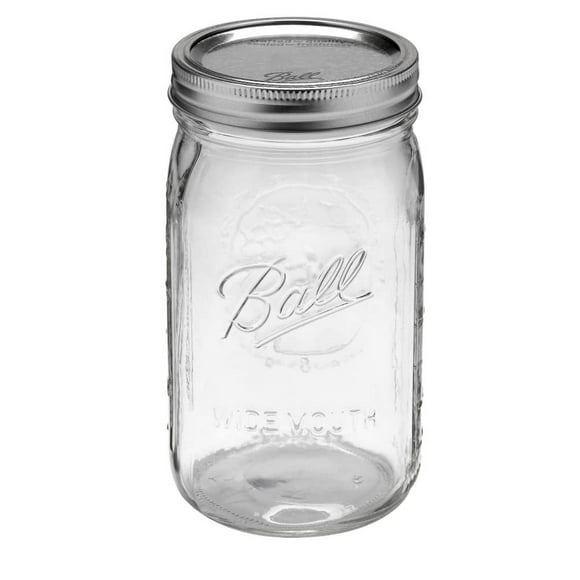 Pot de 32oz avec Couvercle Argenté, Grand Ouverture, 1 Pot