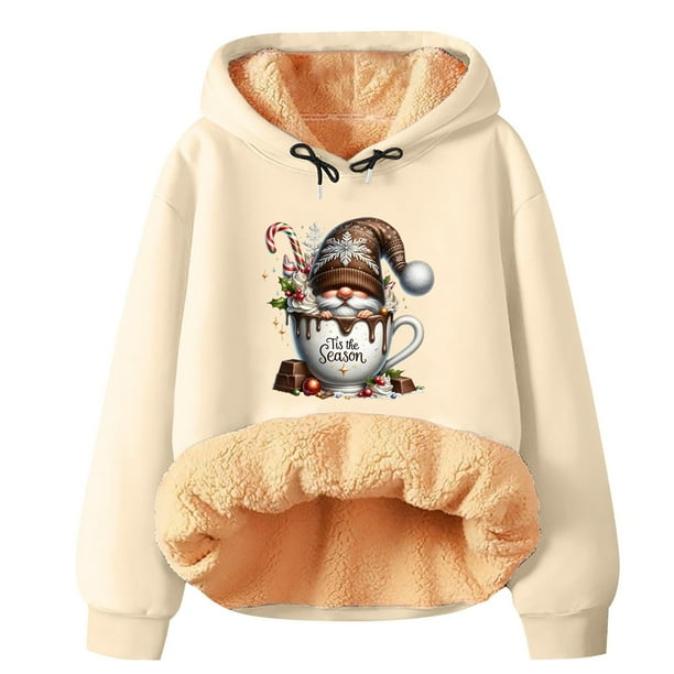 WILLBEST Sudadera Oversize para Mujer, Estilo Navideño, Invierno, Gruesa, Cálida, Colorida, con Capucha, Tops 433 X-Grande