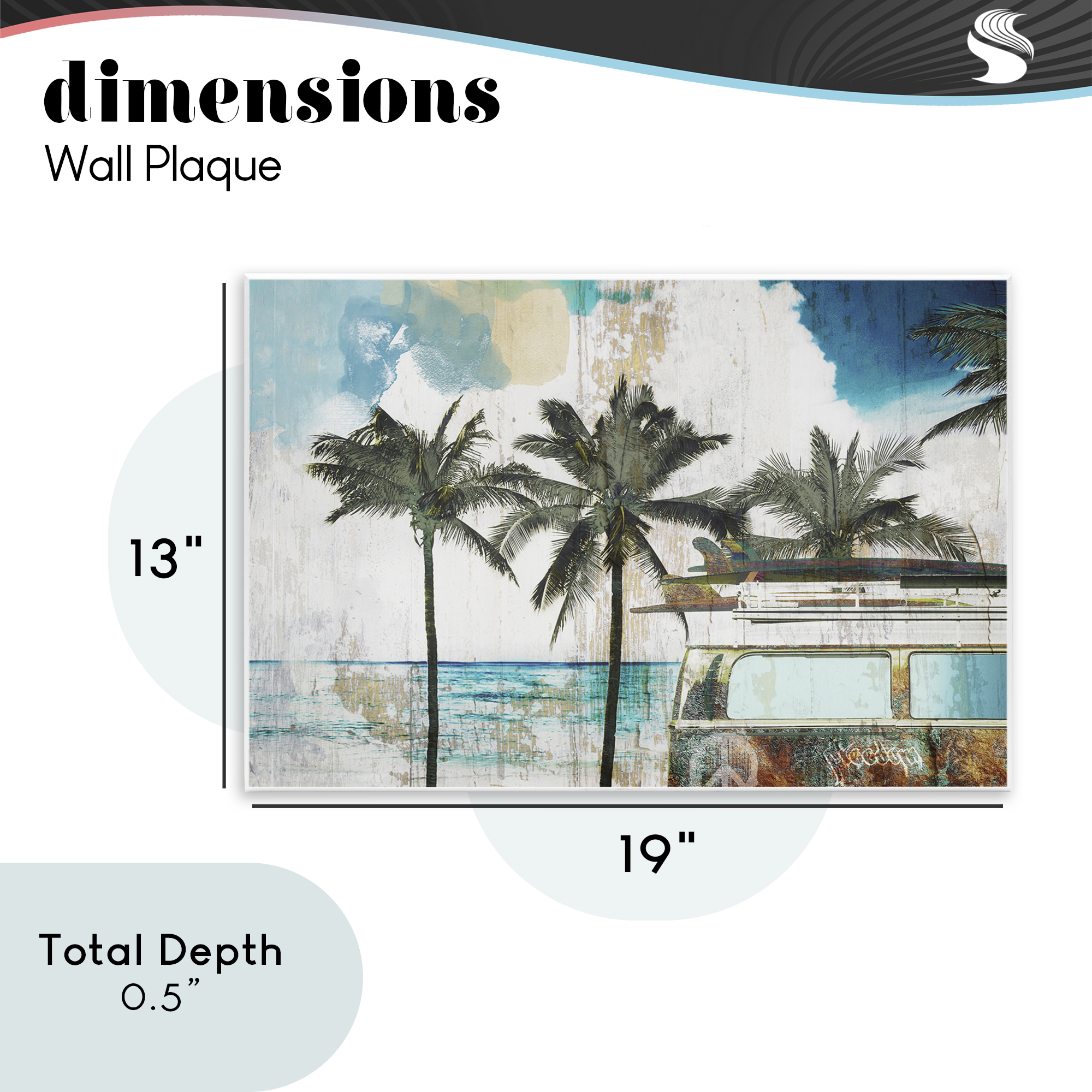 Beach Day Retro Vacation Wall Plaque Art, design by Sasha