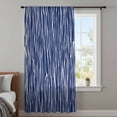 thumbnail image 4 of Vintage Wave Lines Sheer Curtains 54 Inches Long, Classic Minimalist Striped Navy Blue Light Filering Curtains, Breathable Simi Curtain Privacy Drapes for Kitchen Bathroom Small Window Treatment, 4 of 9
