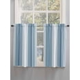 thumbnail image 3 of Tier Curtains 45 Inches Long, Blue Ombre Stripe Window Treatment Curtain Drapes, Farmhouse Simple Striped Small Curtain Drapes for Bathroom Laundry Room, 27.5"x45", 2 Panels, 3 of 7