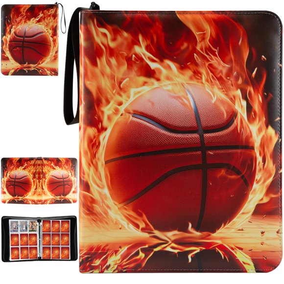 Carpeta para cartas de baloncesto YDEPLVEO de 900 bolsillos con cierre de cremallera