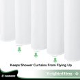 thumbnail image 5 of Dynamene Cortina De Ducha De Tela Con Forro A Presión Cortinas De Ducha De Hotel De Gofre Blanco Para Baño Juego De Forro De Cortina De Ducha De Tela Impermeable Lavable Con Ganchos De Plástico Ventan, 5 of 5