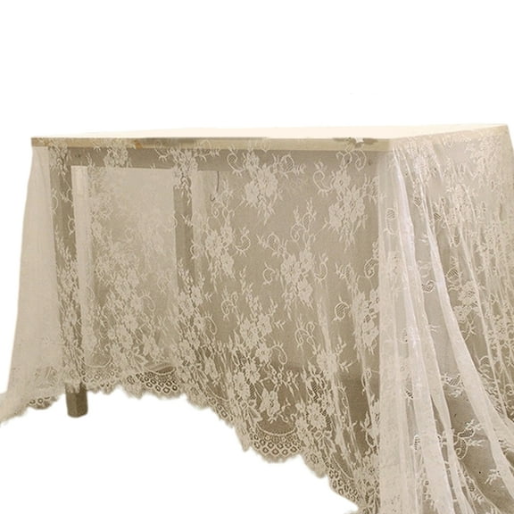 YIGSECU Elegant Lace Tablecloth For Rustics Weddings Party Decors Vintage Embroidery