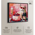 thumbnail image 2 of Cat Cake Party Canvas Trendy Kitchen Art by Art Remedy, Black Frame, 16" x 16", 2 of 7