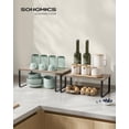 thumbnail image 2 of Cabinet Organizer Shelf, Set of 2 Kitchen Counter Shelves, Kitchen Storage, Spice Rack, Stackable, Expandable, Metal and Engineered Wood, Ink Black and Heather Greige UKCS020X02, 2 of 15