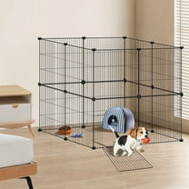 Uten Portable 16 Panel Metal Cage Crate Pet Dog Cat Fence Exercise Playpen Kennel