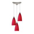 thumbnail image 1 of Elk Lighting Pendentif 3 Lumières Vesta en Nickel Satiné et Rouge Cardinal, 1 of 2