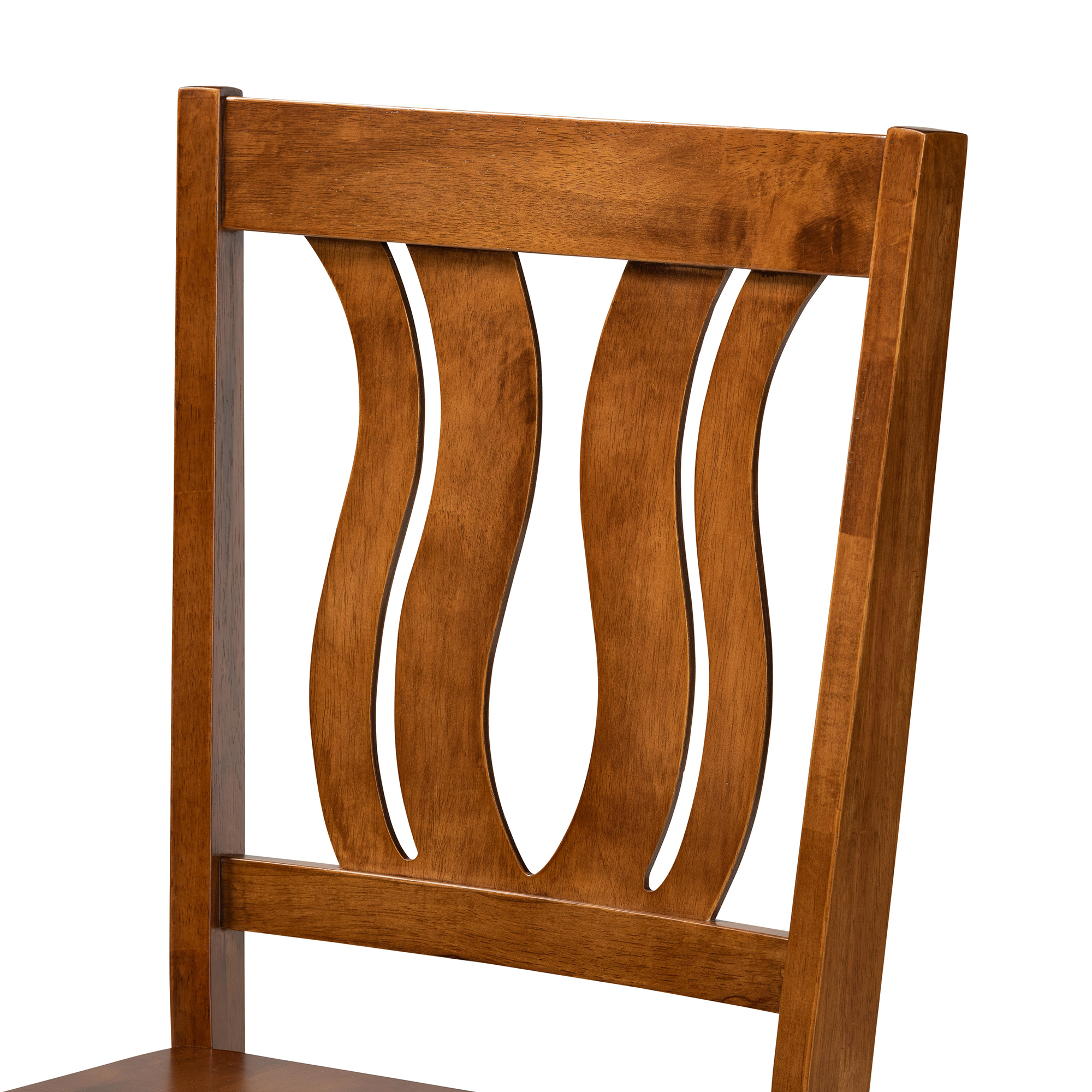 Baxton Studio Fenton Modern and Contemporary Transitional Walnut Brown Finished Wood 2-Piece Dining Chair Set
