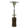 AZ Patio Tall Propane Outdoor Wheeled Patio Heater with Table, Hammered Bronze