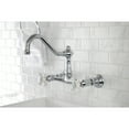 thumbnail image 2 of Kingston Brass KS3241PX Vintage Double-Handle Wall Mount Bathroom Faucet, Polished Chrome, 2 of 8