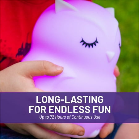 LumiPets - Kids' Night Light Owl Lamp with Remote - White