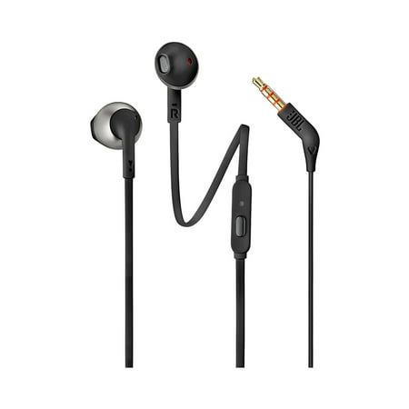 JBL T205 In-ear Headphones JBL Pure Bass Sound Earbuds One Button Control Wired Earphones With Mic 3.5mm Jack For Smart Phone (Best Jbl Earphones With Mic)