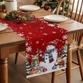 thumbnail image 5 of Red Christmas Cotton Linen Table Runner for Dining Kitchen, Snowman Pine Tree Animals Winter Snowflake Wedding Outdoor Party Tablerunners Decoration, Dresser Scarf Coffee Tablecloth Runners 13"x60", 5 of 9