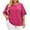 Hot Pink, variant on VBVC Women's Plus Crinkle Ruffle Half Sleeve Blouse, Ladies' Crew Neck Loose Fit Tunic, Casual Lightweight Solid Top For Women,Army Green,XL-5XL