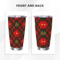 thumbnail image 3 of Lsque Christmas Plaid Flower Pattern 20oz Car Cup with Lid and Straw, Insulated Coffee Cup with Straw Topper, Spill Proof Travel Coffee Mug, Stainless Steel Tumble-Straw Three-piece Set, 3 of 8