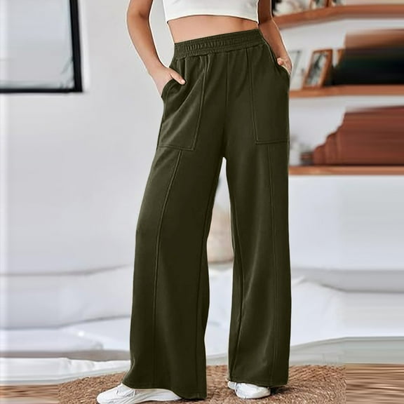 Women's Wide Leg Sweatpants Elastic High Waisted Long Pants Casual Loose Yoga Pants With Pockets Business Casual Pants for Women plus Tan Sweatpants Women plus Size Business Casual Pants for Women