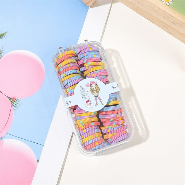 100/60 Lazos para el cabello Coleteros para niñas Bandas de goma para el cabello multicolor Bandas para el cabello Accesorios elásticos para el cabello Cuerda para el cabello Conjunto de cola de cabal