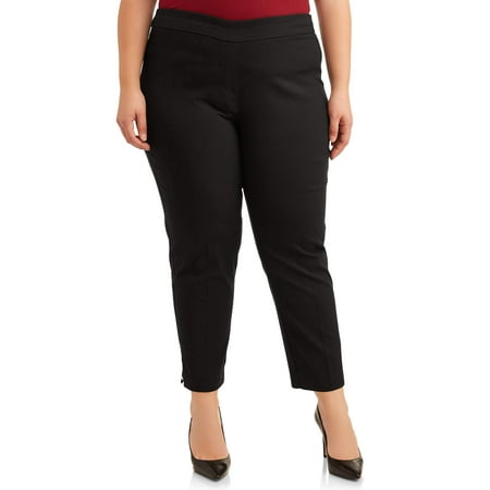 Zac & Rachel Women's Plus Size Millenium Ankle Slim Leg Pants with Silver Rim