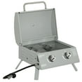 thumbnail image 1 of CoSoTower 2 Burner Propane Gas Grill, Portable Tabletop BBQ with Foldable Legs, Lid, for Camping, Picnic, Silver, 1 of 7
