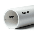 thumbnail image 2 of Schedule 40 PVC Pipe - Cut to Custom Length (3/4" x 7'), 2 of 4