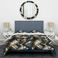 thumbnail image 3 of Designart "Fusion Of Retro Perspectives In Black And Gold II" Geometric Bedding Covert Set - Modern & Contemporary Bed Set With 2 Shams, 3 of 5