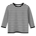 thumbnail image 4 of Girls Casual Long Sleeve T Shirts Basic Crewneck Striped Tunic Blouses Tops, 4 of 5