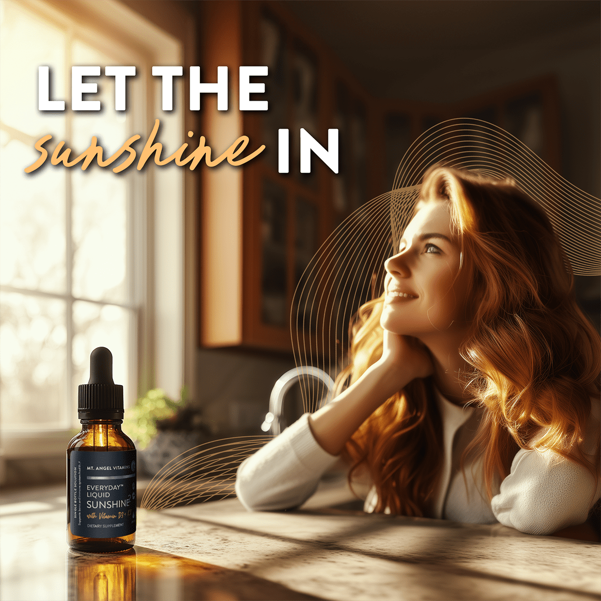 Mt. Angel Vitamins - Liquid Sunshine - Vitamin D3 + K2 - 2 fl oz
