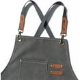 thumbnail image 2 of Chef Apron Medium-Thick Cotton Canvas,Cross Back with Multiple Pockets Adjustable Work Apron for Men and Women (Grey), 2 of 6