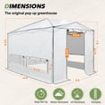 thumbnail image 2 of EAGLE PEAK 12x8 Portable Walk-in Greenhouse with Support Pole, Pop-up Outdoor Plant Gardening Green House, Woven White, 2 of 9