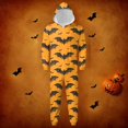 thumbnail image 1 of Halloween Family Pajamas Funny Bats Zipper Hooded Jumpsuit Matching Family Pjs Sleepwear, 1 of 4