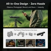 45X Wireless Digital Telephoto Lens, High Power HD Electronic Telephoto Phone Lens with 2.4G Wi-Fi Connect, 32GB TF Card, 1500mAh Battery for Birdwatching, Watch Concerts, Watch Match, Moon Viewing