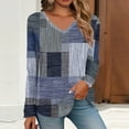 thumbnail image 2 of Womens T Shirts Casual Long Sleeve V Neck Shirts Lightweight Swea Fashion Tunic Tops Tshirts, 2 of 5