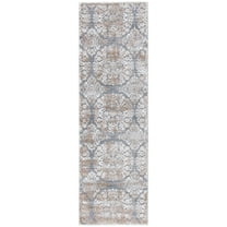 SAFAVIEH Martha Stewart Isabella Floral Runner Rug, Silver/Ivory, 2'2" x 7'