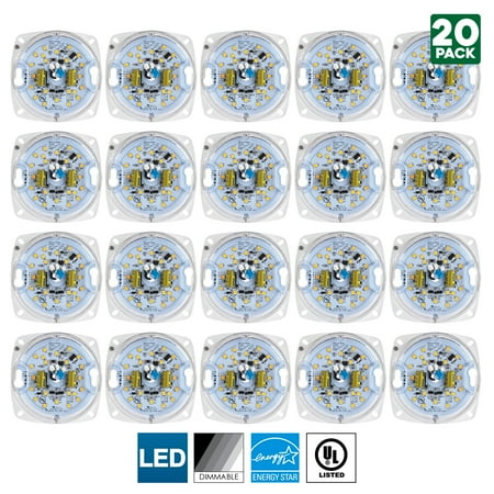 

Sunlite LED Retrofit Light Engine 3-Inch 5000K Super White 10 Watt Dimmable Flush Ceiling Fixture LED Upgrade Panel Energy Star Compliant 90 CRI 20-Pack