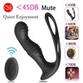 thumbnail image 3 of 1pcs Male Cock ring vibrator wireless remote control Butt plug delayed ejaculation sex toy oso de fresa Electrónica, 3 of 5