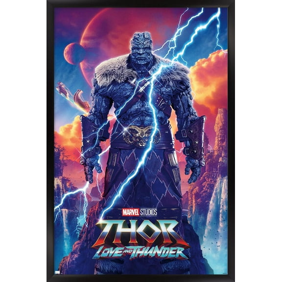 Marvel Thor: Love and Thunder - Korg One Sheet Wall Poster, 14.725" x 22.375" Framed
