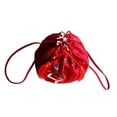 thumbnail image 3 of Mochila con cordón para pelota de gimnasia, de terciopelo suave con borlas, ligera para Rojo L, 3 of 9