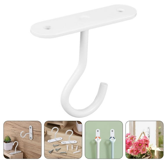 GOOHOCHY Flower Pot Hooks Iron White Gardeners Outdoor Environment 4Pcs