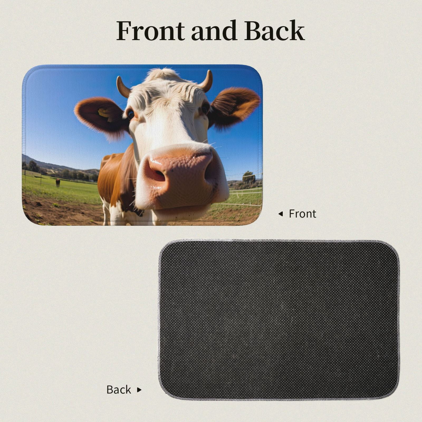 Vsdgher Blue Sky Meadow Cute Cow Hem Mat 40x60 - Multipurpose Doormat for Indoor & Outdoor Use - Welcome Your Guests with our Entrance Mat