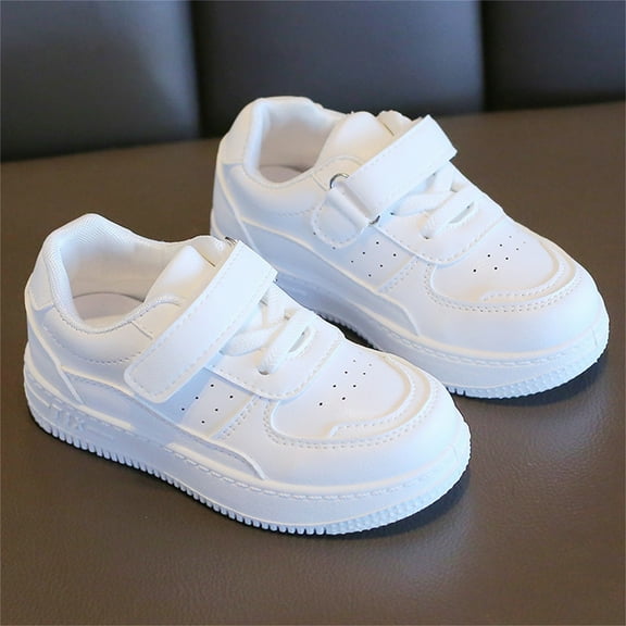 Cethrio Boys Sneakers, Casual Non-slip Sports Breathable Athletic Shoes White Size 1(Big Kids)