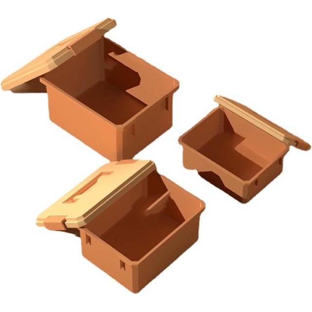 Plastic Drawer Storage Box for Snacks and Accessories, Orange, Medium Size