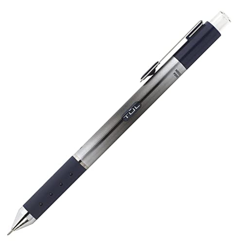 TUL Stylos Gel Rétractables, Pointe Aiguille, 0,7 mm, Baril Gris, Encre Bleue, Lot de 12