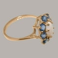 thumbnail image 5 of LBG British Made 10k Rose Gold Natural Opal & Sapphire Womens Promise Ring - 33 size options - Size 6, 5 of 6