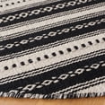 thumbnail image 3 of SAFAVIEH Montauk Faith Striped Cotton Area Rug, Black/Ivory, 6' x 6' Round, 3 of 8